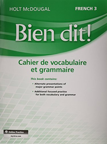 Vocabulary and Grammar Workbook Student Edition Level 3