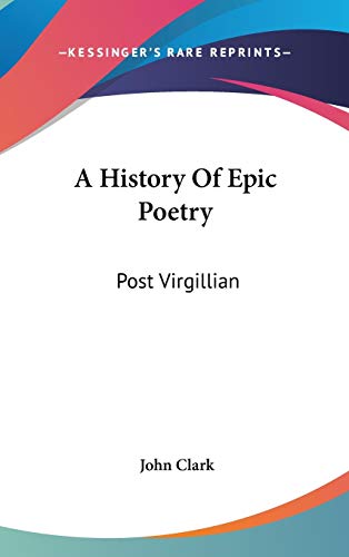A History Of Epic Poetry cover
