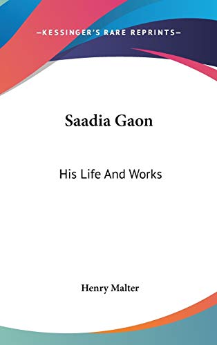Saadia Gaon cover