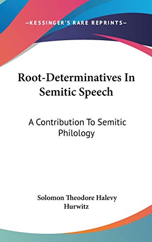 Root-Determinatives In Semitic Speech