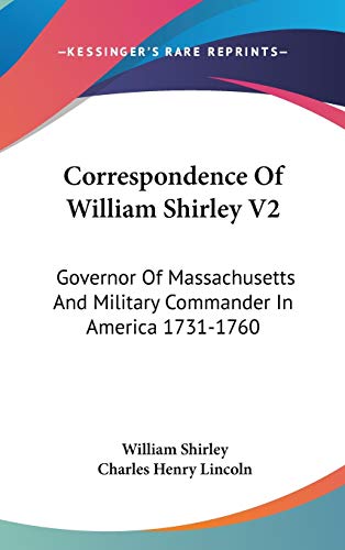Correspondence Of William Shirley V2 cover