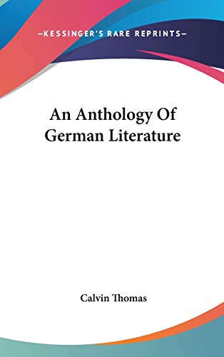 An Anthology Of German Literature cover