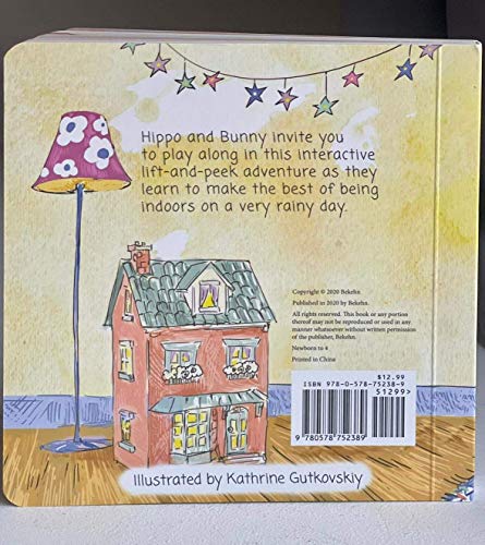 Hippo and Bunny Rainy Day Fun, Board Book for Babies and Toddlers, Lift the Flap Book for Early Learning