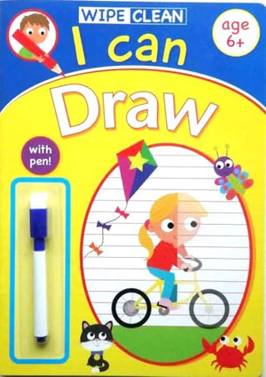 Wipe Clean I CAN DRAW School Educational Workbook 6+ Early Learning