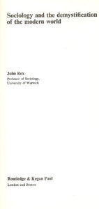 Sociology and the Demystification of the Modern World 