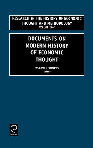 Documents on Modern History of Economic Thought