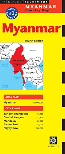 Myanmar Travel Map Fourth Edition