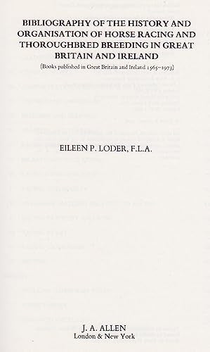 Bibliography of Horse Racing cover