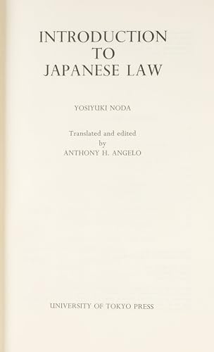 Introduction to Japanese Law