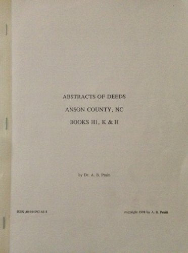 Anson County, North Carolina Deeds, 1767-1787. (Volume #2) cover