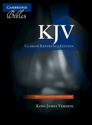 KJV Clarion Reference Bible, Dark Green Buffalo Calfskin Leather, Full