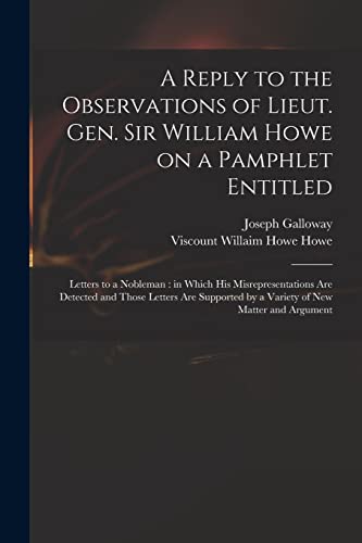 A Reply to the Observations of Lieut. Gen. Sir William Howe on a Pamph cover