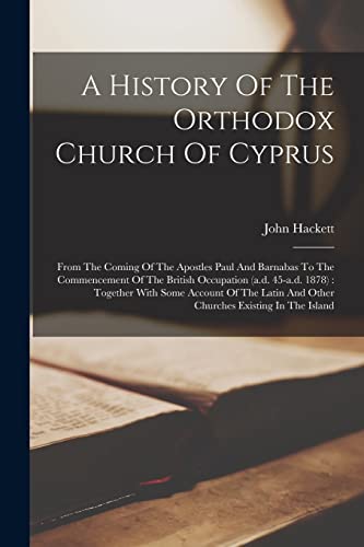 A History Of The Orthodox Church Of Cyprus cover