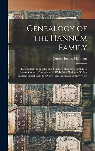 Genealogy of the Hannum Family cover