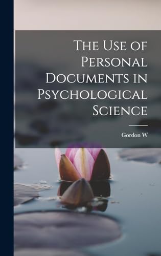 The use of Personal Documents in Psychological Science cover