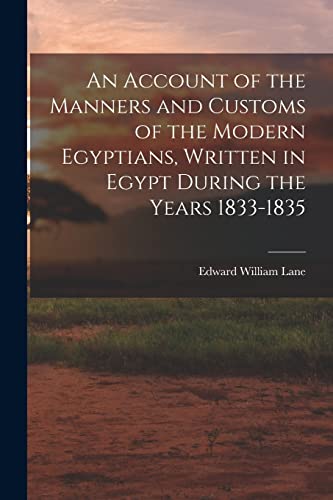 An Account of the Manners and Customs of the Modern Egyptians, Written cover