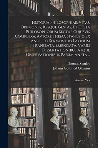 Historia Philosophiae, Vitas, Opiniones, Resque Gestas, Et Dicta Philo cover