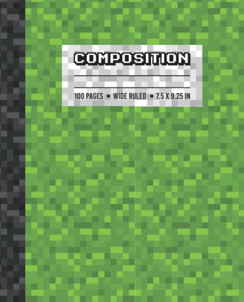 Composition: Wide Ruled Writing Notebook For Boys and Girls, Green Pix cover