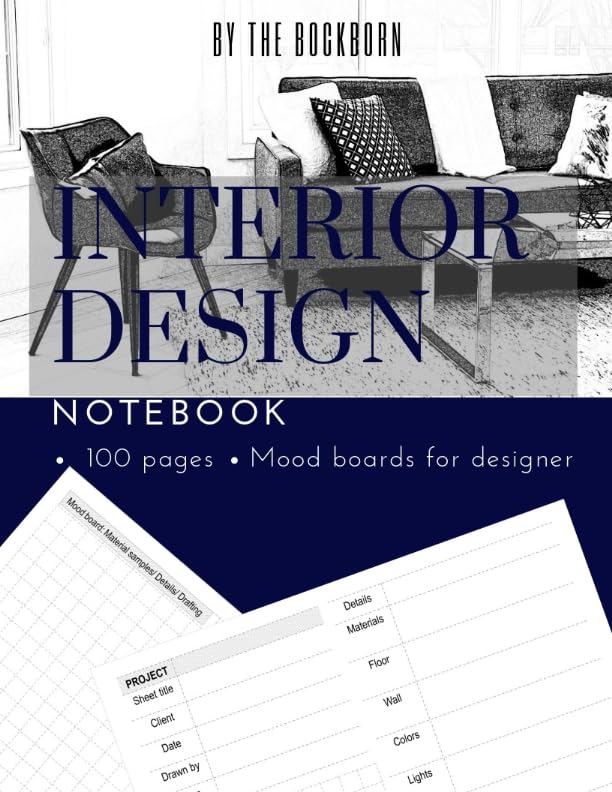 Interior Design Notebook Designers Sketchbook X Moodboard Designers Jo cover