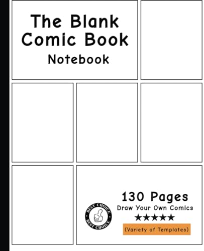 The Blank Comic Book Notebook Original Design Create Your Own Comic Bo cover