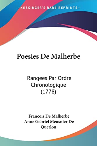 Poesies De Malherbe cover
