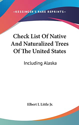 Check List Of Native And Naturalized Trees Of The United States cover