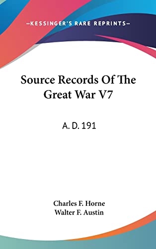Source Records Of The Great War V7 cover
