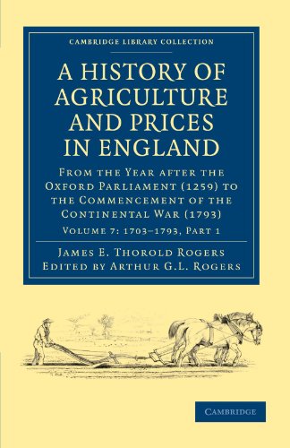 A History of Agriculture and Prices in England
