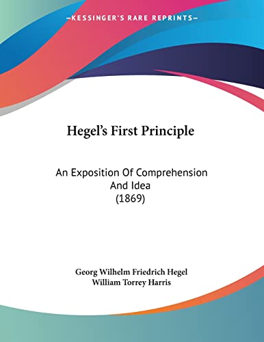 Hegel's First Principle cover