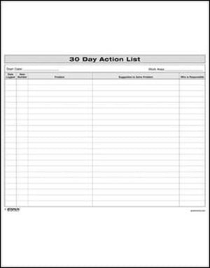 30 Day Action List