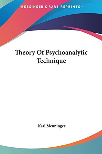 Theory Of Psychoanalytic Technique cover