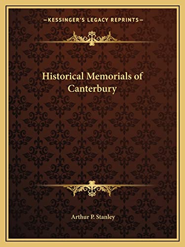 Historical Memorials of Canterbury cover