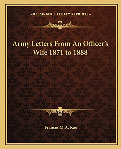 Army Letters From An Officer's Wife 1871 to 1888 cover