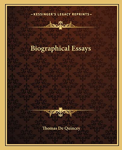 Biographical Essays cover