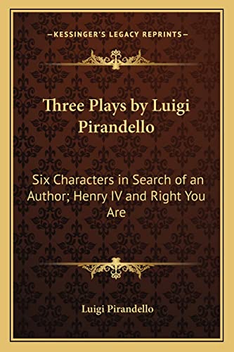 Three Plays by Luigi Pirandello cover