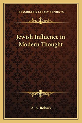 Jewish Influence in Modern Thought cover
