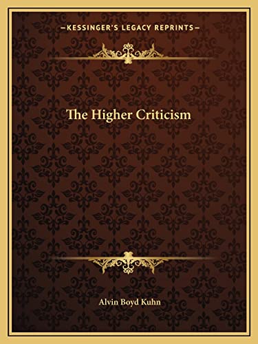The Higher Criticism