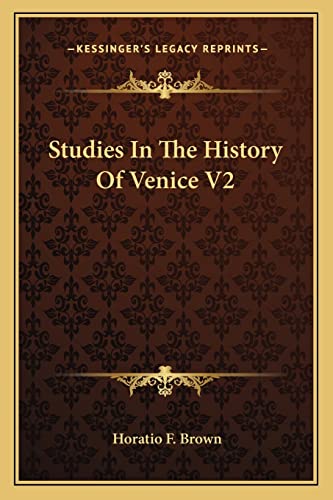Studies In The History Of Venice V2 cover