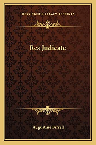 Res Judicate cover