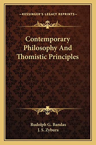 Contemporary Philosophy And Thomistic Principles cover
