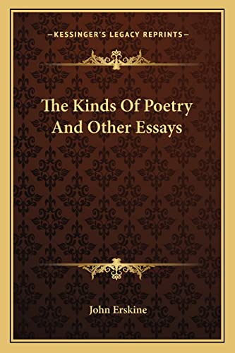 The Kinds Of Poetry And Other Essays cover