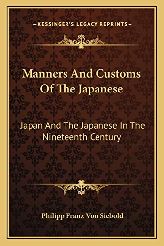 Manners And Customs Of The Japanese cover