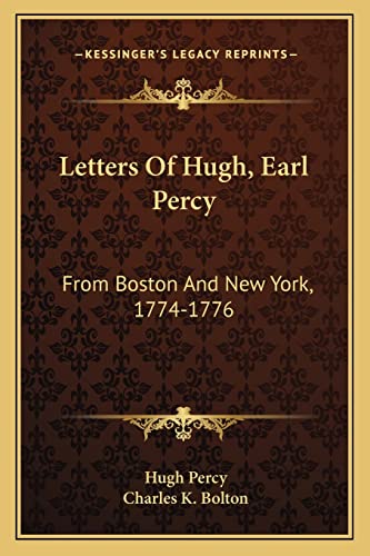 Letters Of Hugh, Earl Percy cover
