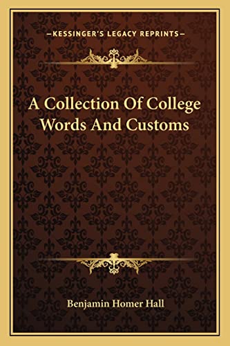 A Collection Of College Words And Customs cover