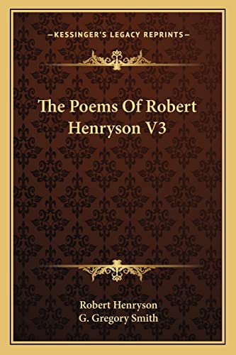 The Poems Of Robert Henryson V3 cover