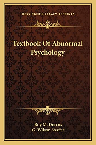 Textbook Of Abnormal Psychology