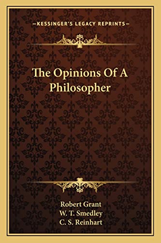 The Opinions Of A Philosopher cover