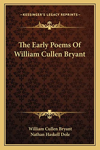 The Early Poems Of William Cullen Bryant cover