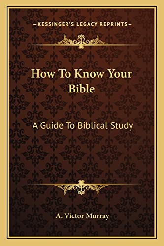 How To Know Your Bible cover