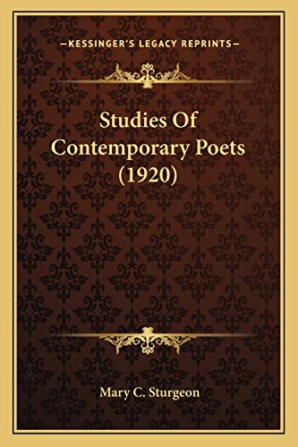 Studies Of Contemporary Poets (1920) cover